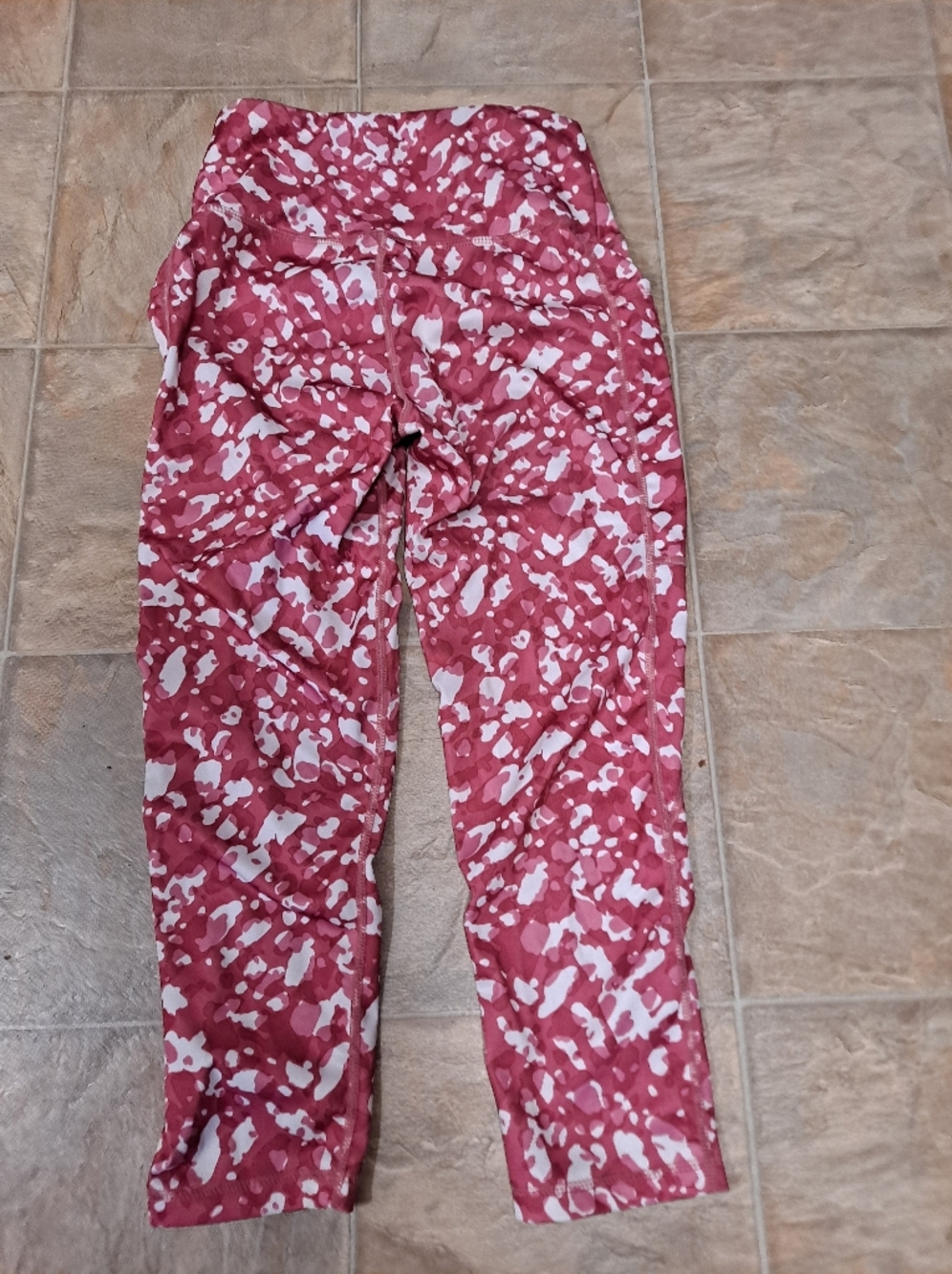 Girls' Pink Printed Active Leggings